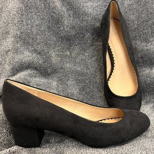 Loft black suede Block heel, Size 10 M